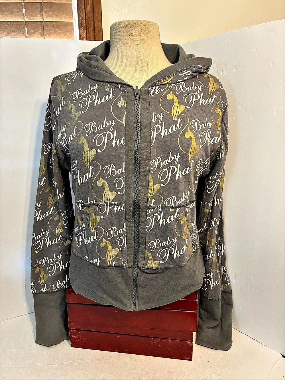 Baby Phat Reversible Graphic Zip Hoodie